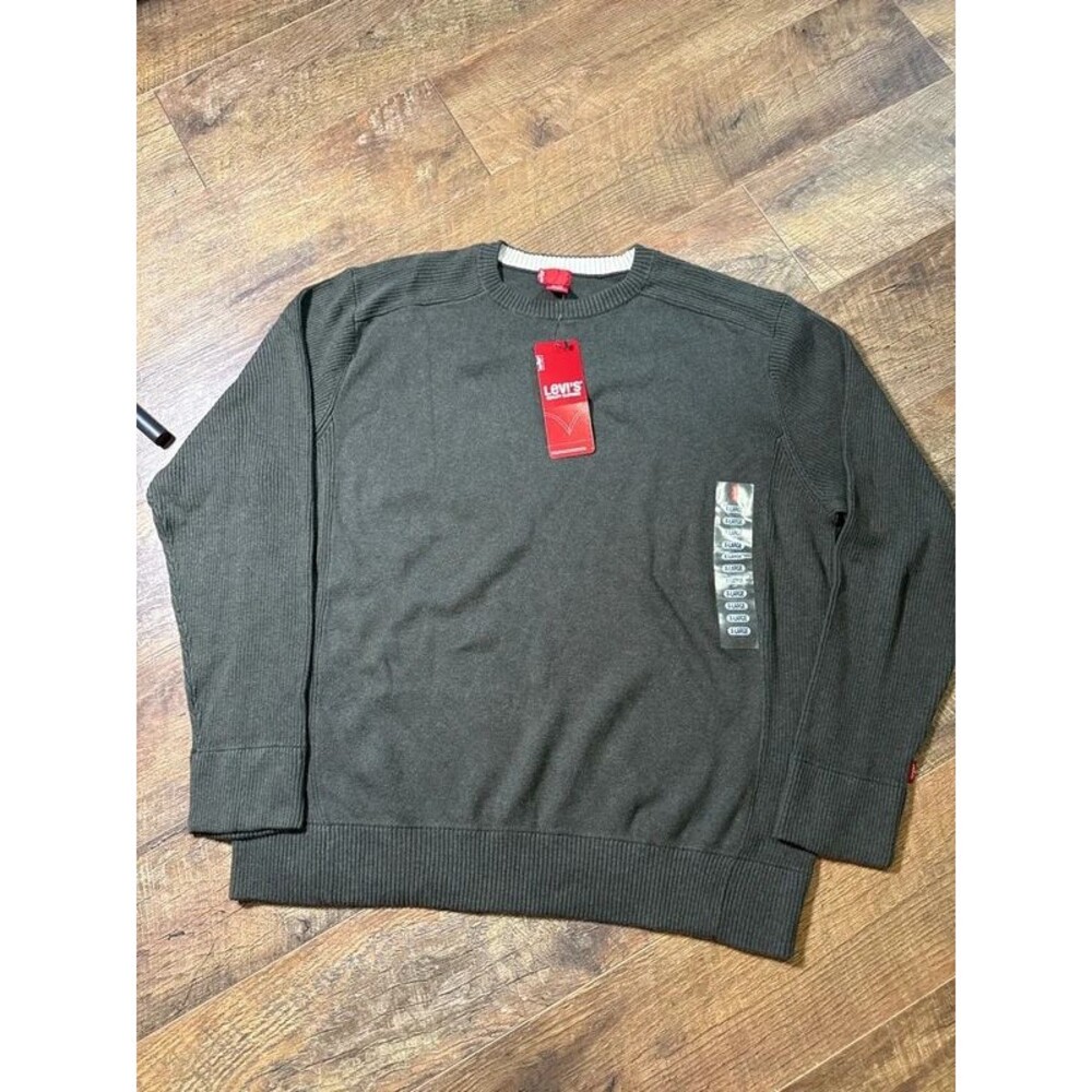 Levi’s Crewneck Pullover Sweater Olive Green XL Minimalist